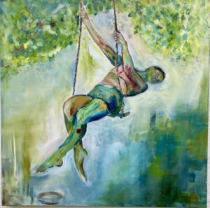 Kvinden i det fri. B 80 x 80 cm. Pris 2850 kr